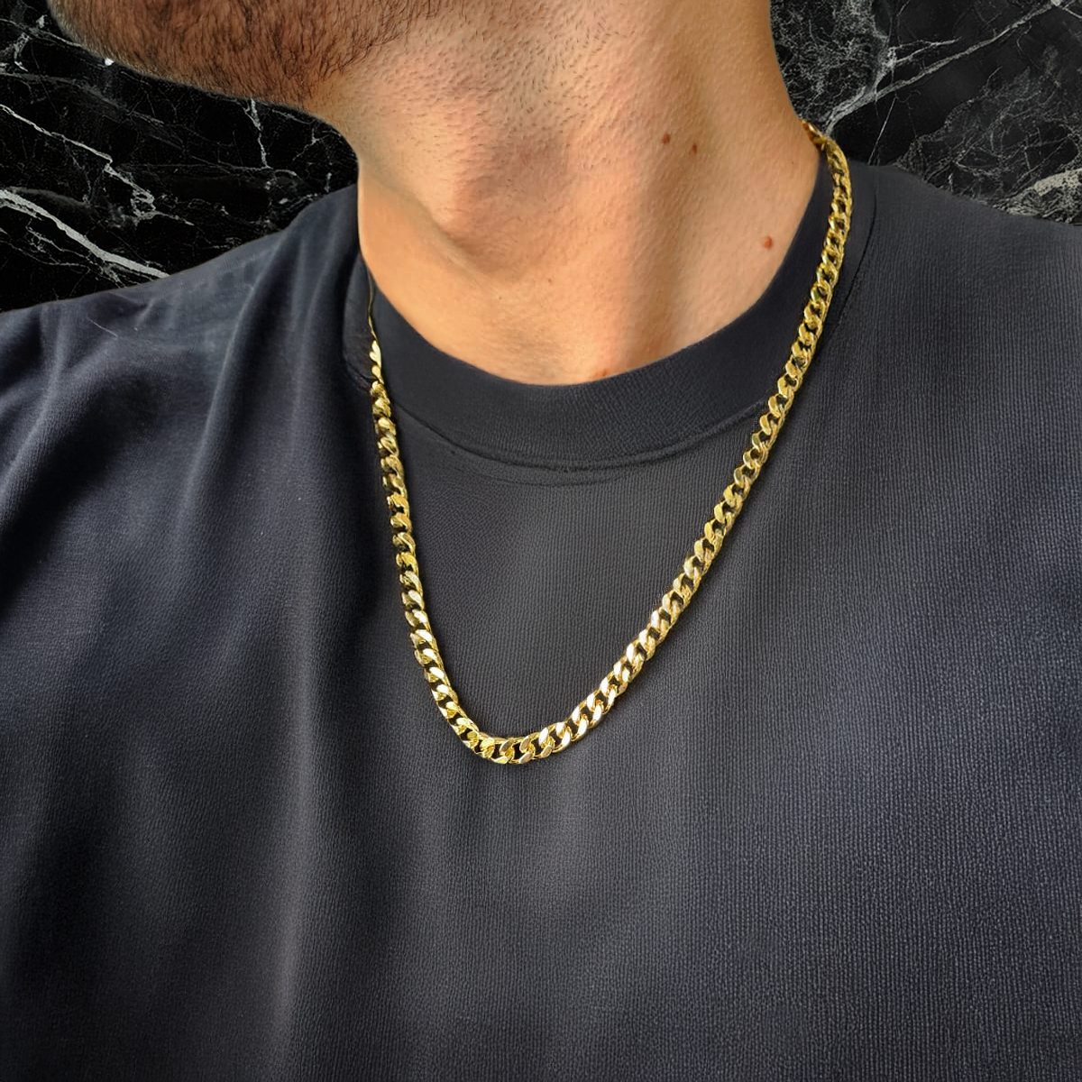 Cadena Cubana Oro Laminado